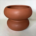Vase coupe organique terracotta en grès – 19 cm