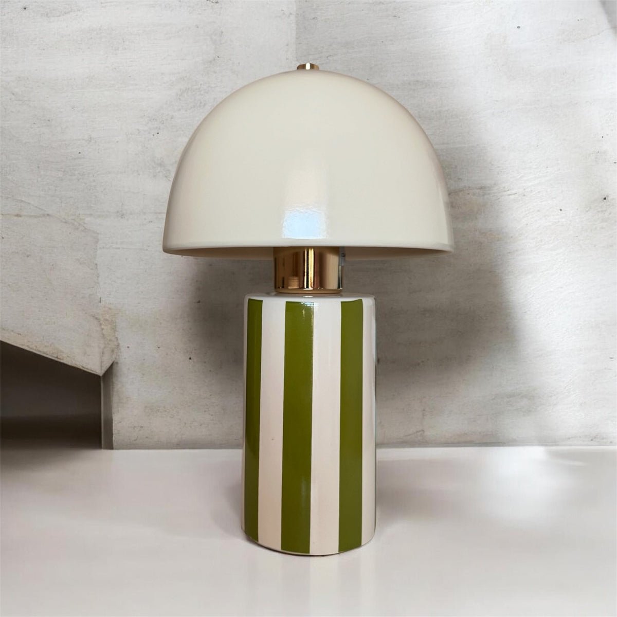 Lampe champignon kaki en céramique – 30,5 cm